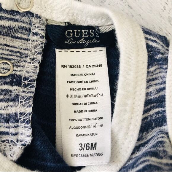 Guess onesie one-piece striped sailboat blue white sleeveless - Picture 4 of 5